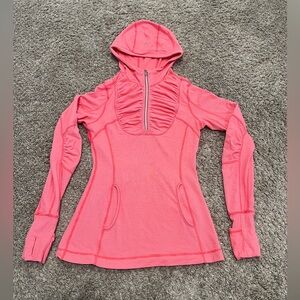 Lululemon Run Resolution half-zip hoodie in a pink/coral color womens size 4